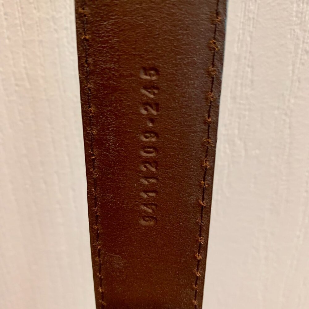 LAUREN RALPH LAUREN 100% Leather Brown Belt Size 36 with Brass Buckle Preppy - Picture 6 of 11